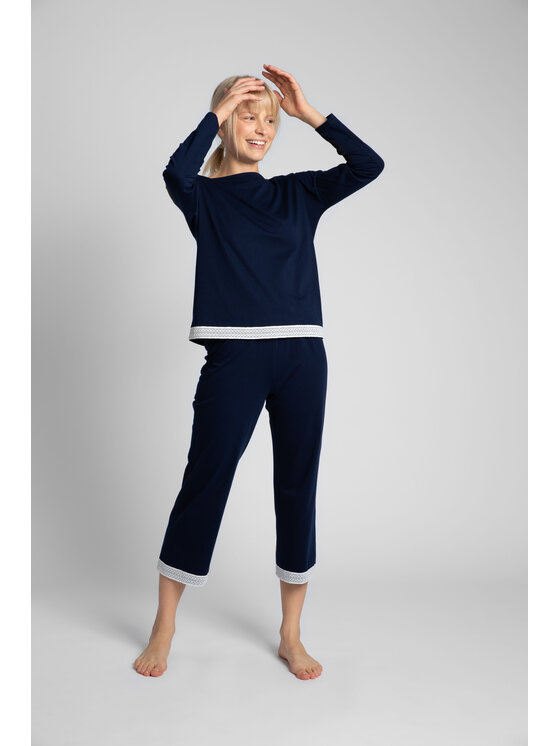 LaLupa LaLupa Piżama LA142 Granatowy Comfort Fit