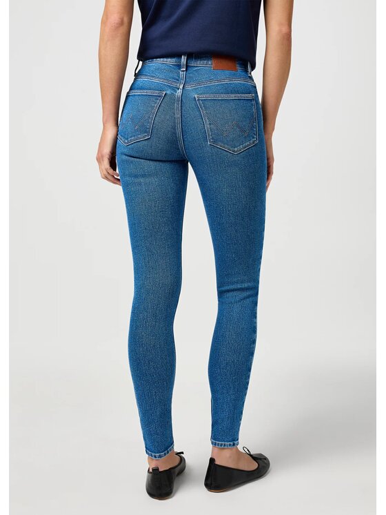 Wrangler Wrangler Jeansy SKINNY HIGH Niebieski Skinny Fit