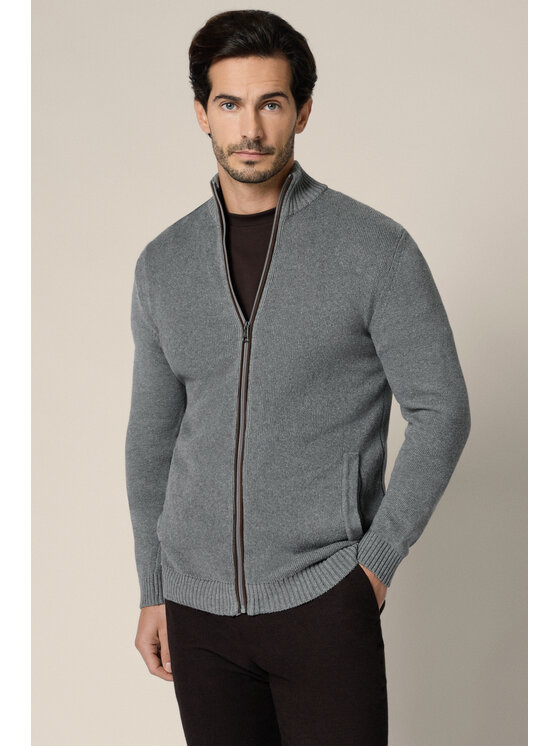 Lancerto Lancerto Sweter Algar SW073225000032 Szary Regular Fit