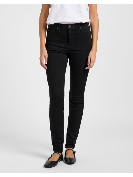 Lee Lee Jeansy SCARLETT HIGH Czarny Skinny Fit