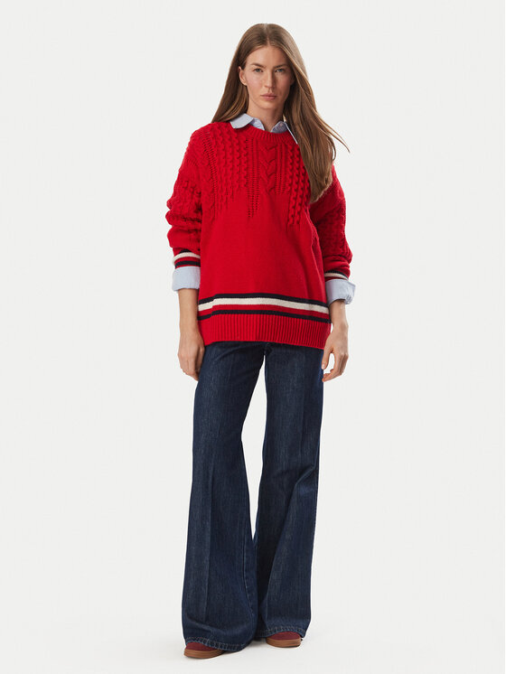 Tommy Jeans Tommy Jeans Pullover DW0DW23353 Rot Oversize
