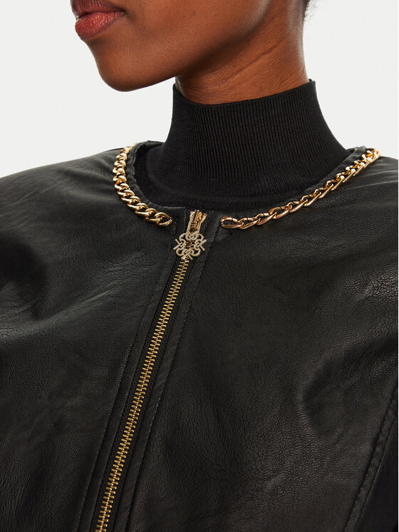 Rinascimento Rinascimento Jacke aus Kunstleder CFC0120353003 Schwarz Regular Fit