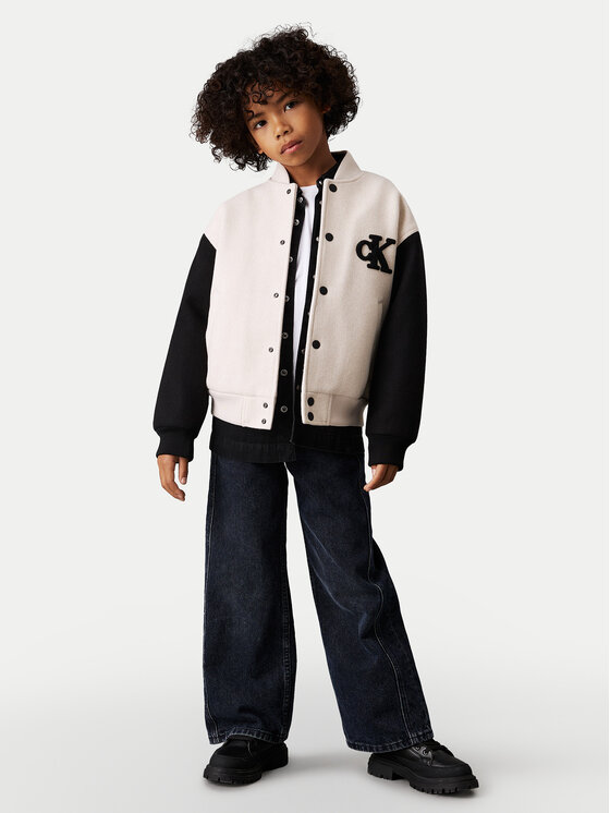 Calvin Klein Jeans Calvin Klein Jeans Μπόμπερ μπουφάν Varsity IB0IB02294 Μπεζ Regular Fit