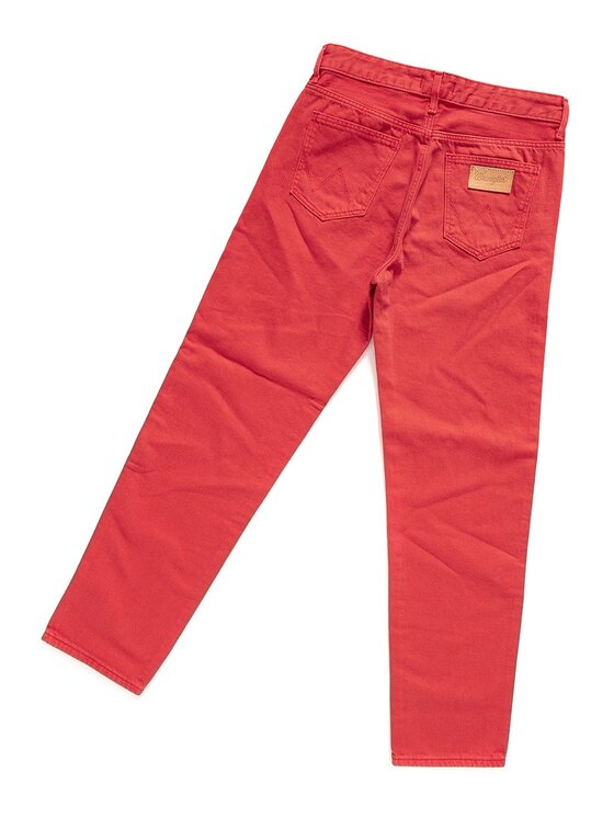 Wrangler Wrangler Spodnie materiałowe CROPPED STRAIGHT Czerwony Regular Fit