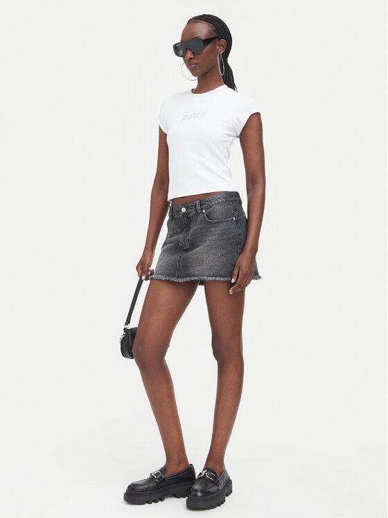 Juicy Couture Juicy Couture Fustă de blugi JCDGS126958 Gri Regular Fit