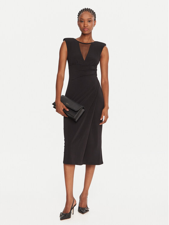 Rinascimento Rinascimento Kokteilinė suknelė CFC0020145002 Juoda Slim Fit