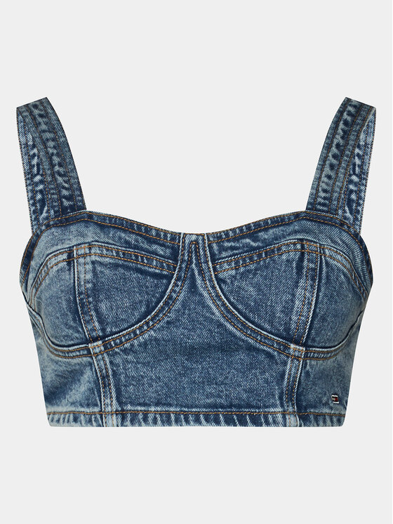 Tommy Jeans Tommy Jeans Топ DW0DW17065 Голубий Slim Fit