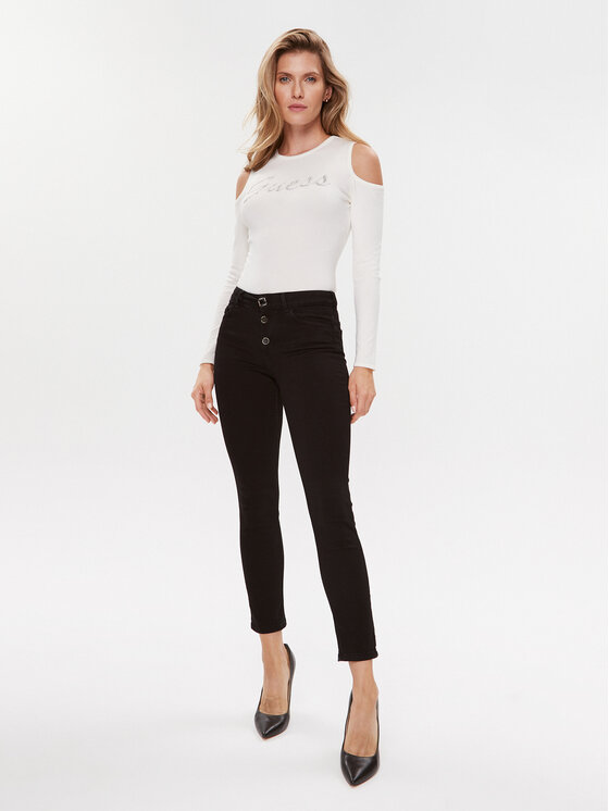 Guess Guess Sweter W3BR80 Z2YK2 Biały Slim Fit