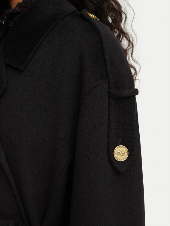 Elisabetta Franchi Elisabetta Franchi Μάλλινο παλτό CP-02D-66E2-V790 Μαύρο Regular Fit