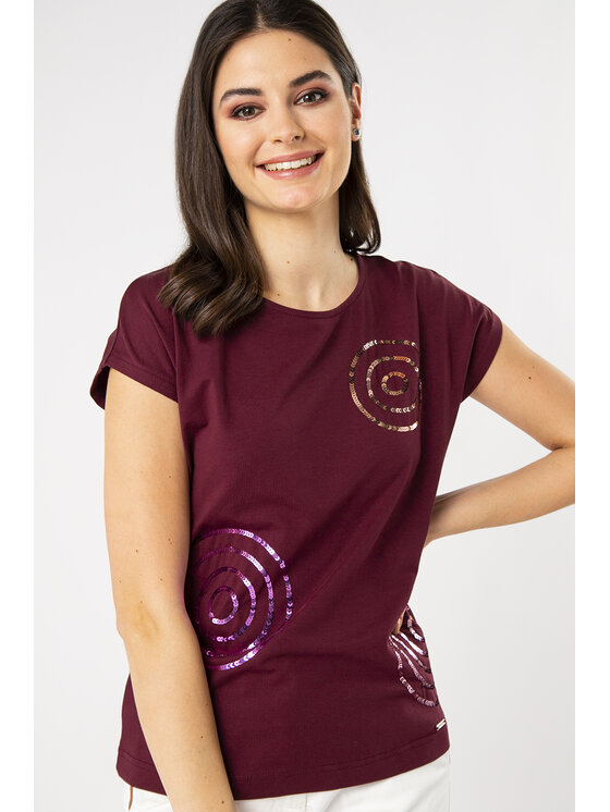 QUIOSQUE QUIOSQUE Blúzka 19-TD-171 Bordová Regular Fit