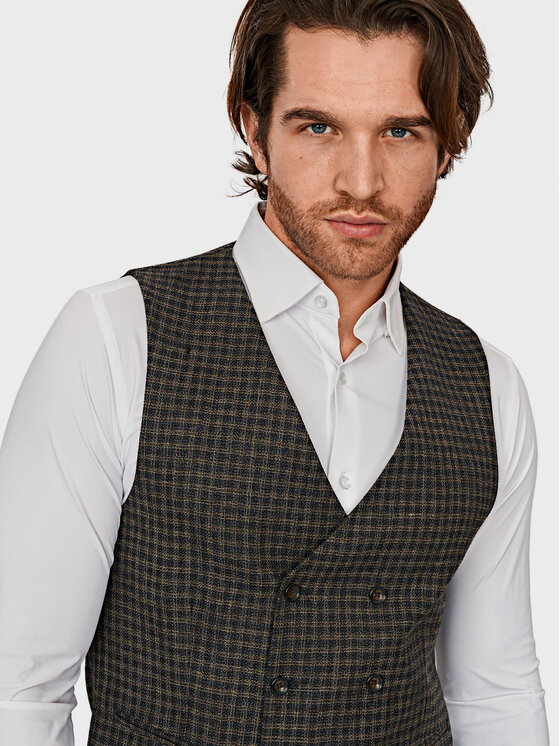 Evenemen Evenemen Kamizelka Boston Lpa 46 Brązowy Slim Fit