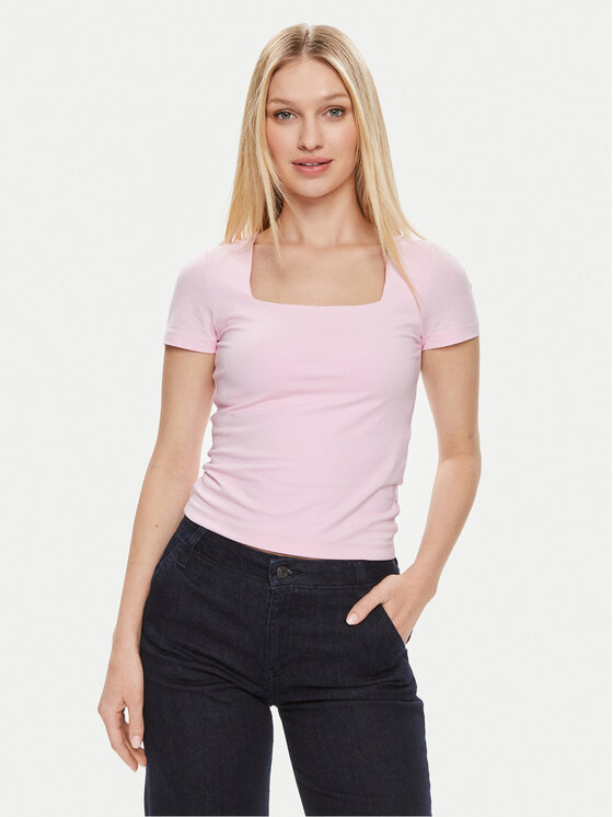 Noisy May Tricou Mik 27029540 Roz Slim Fit