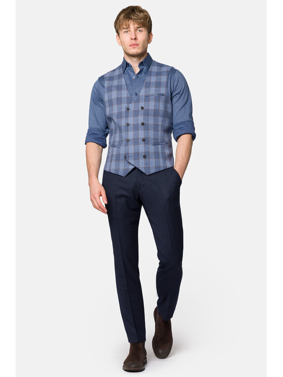 Lancerto Lancerto Kamizelka Lambley KA131223000012 Niebieski Slim Fit