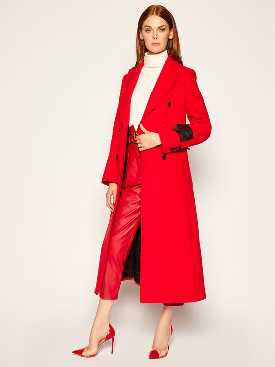 MSGM Cappotto di lana 2941MDC15 207521 Rosso Regular Fit