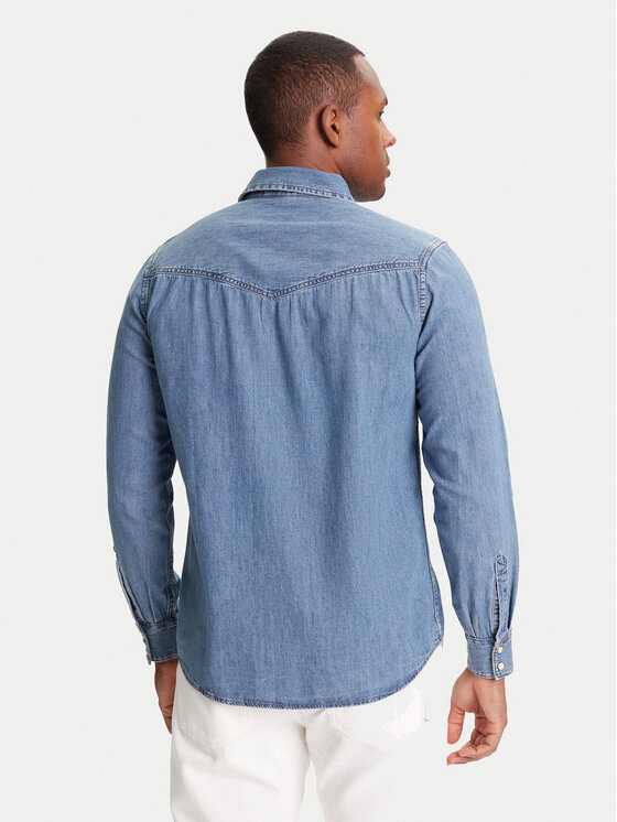 United Colors Of Benetton United Colors Of Benetton Τζιν πουκάμισο 5RZKUQ03F Μπλε Regular Fit