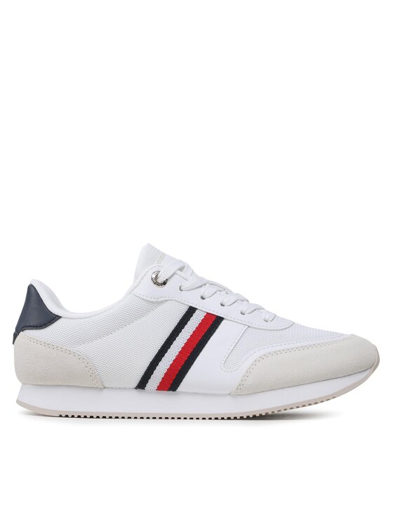 Sneakers Tommy Hilfiger Essential Stripes Runner FW0FW07382 Alb