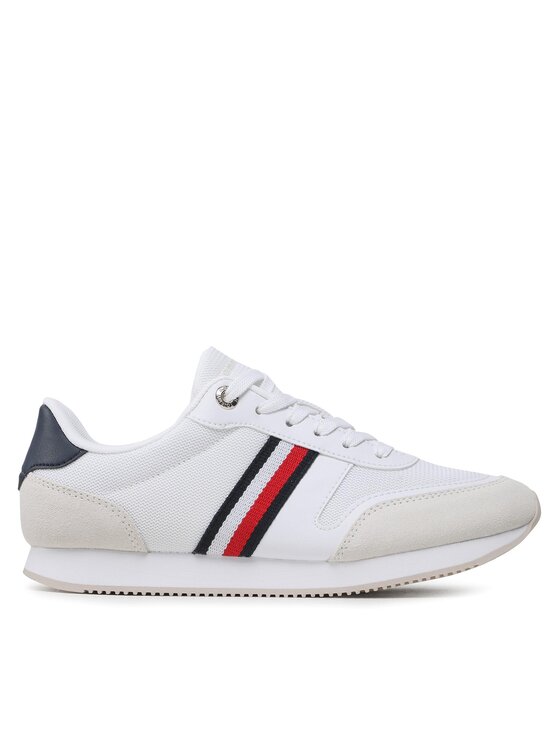 Tommy Hilfiger Tommy Hilfiger Laisvalaikio batai Essential Stripes Runner FW0FW07382 Balta