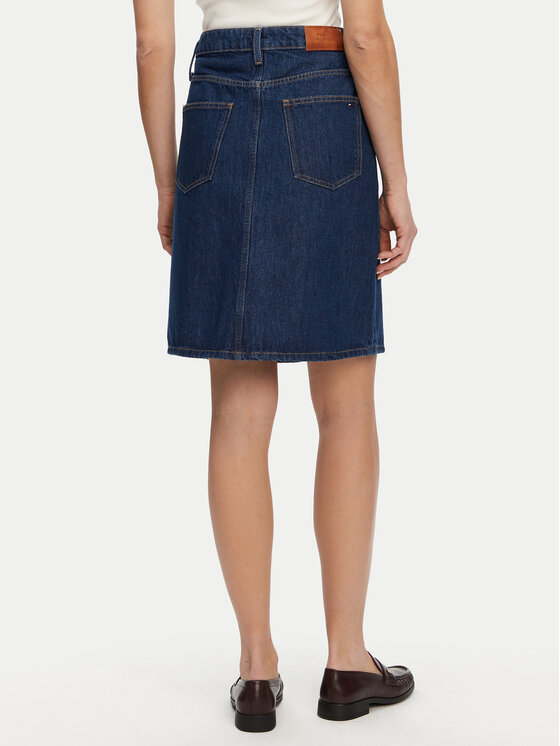 Tommy Hilfiger Tommy Hilfiger Džínsová sukňa WW0WW44390 Tmavomodrá Regular Fit