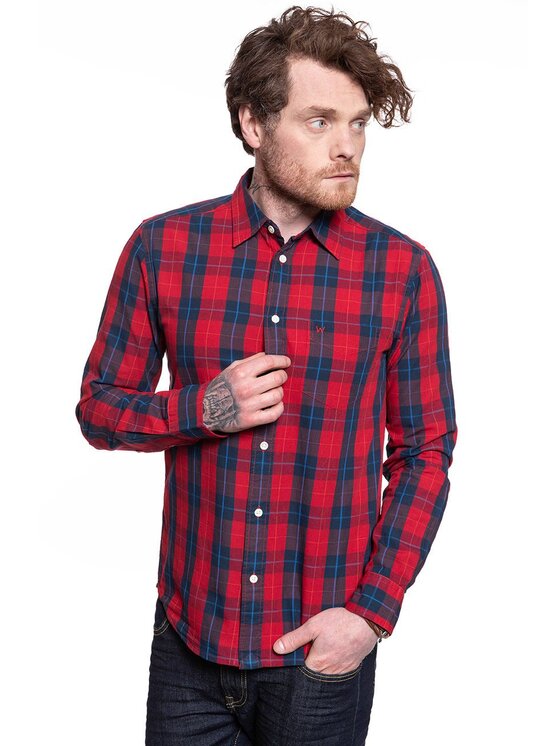 Wrangler Wrangler Koszula LS 1PKT SHIRT Kolorowy Regular Fit