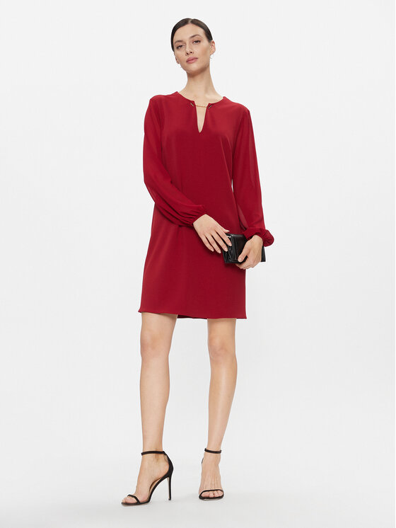 Rinascimento Rinascimento Kokteiļkleita CFC0116242003 Sarkans Relaxed Fit