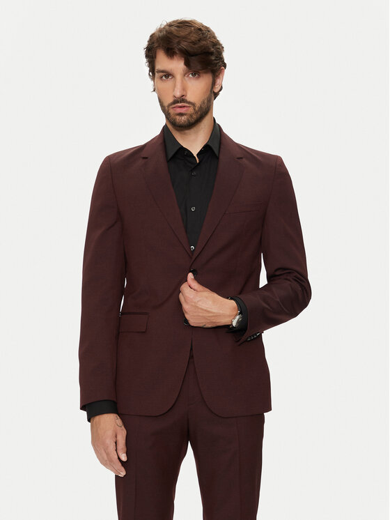 BOSS Boss Garnitur H-Houston 50518120 Bordowy Slim Fit