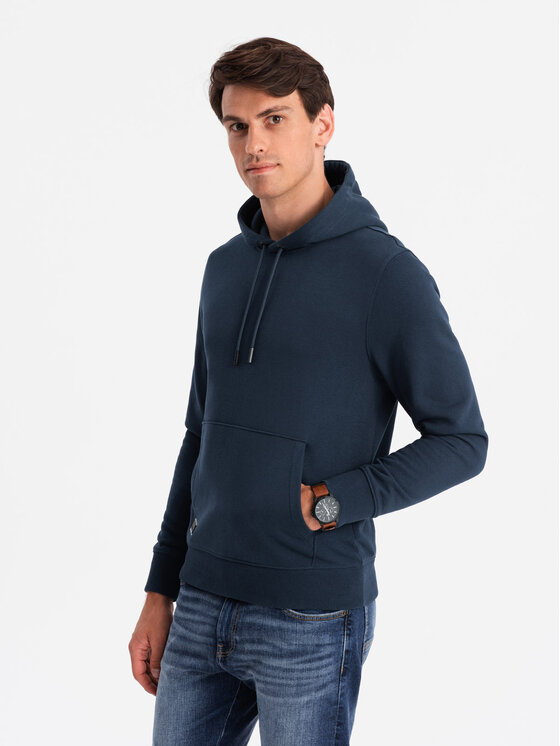 Ombre Ombre Mikina OM-SSBN-0161 Tmavomodrá Regular Fit