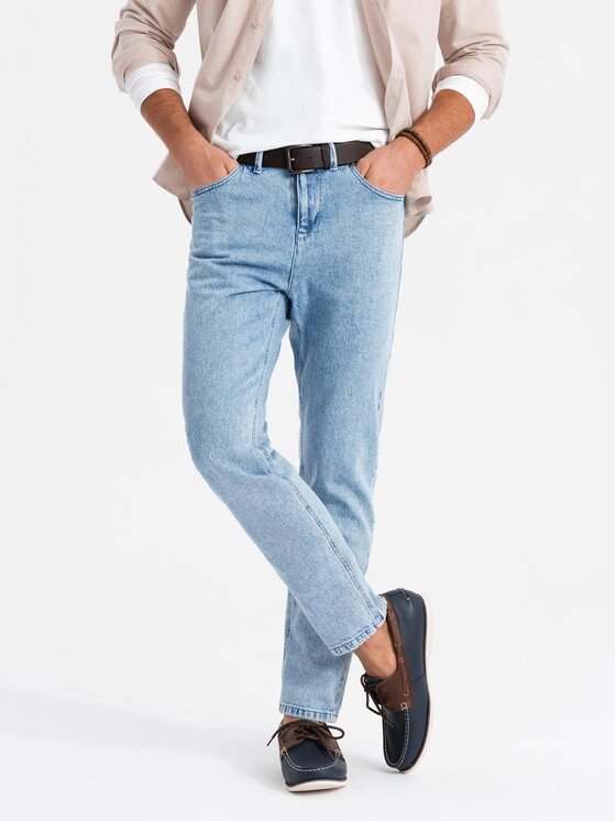Ombre Ombre Jeansy OM-PADP-0225 Niebieski Carrot Fit