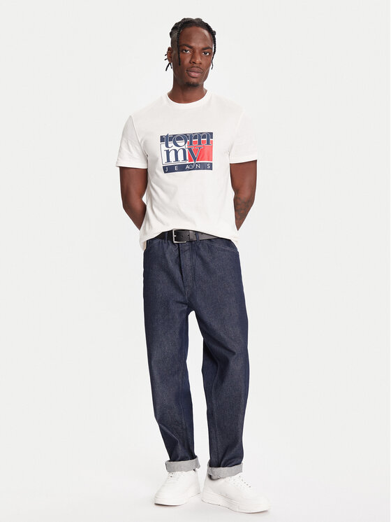 Tommy Jeans Tommy Jeans Majica DM0DM21977 Bela Regular Fit