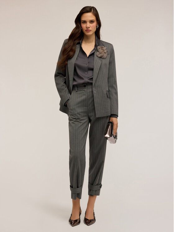 Motivi Motivi Spodnie materiałowe P109Q004192N0S3 Szary Regular Fit