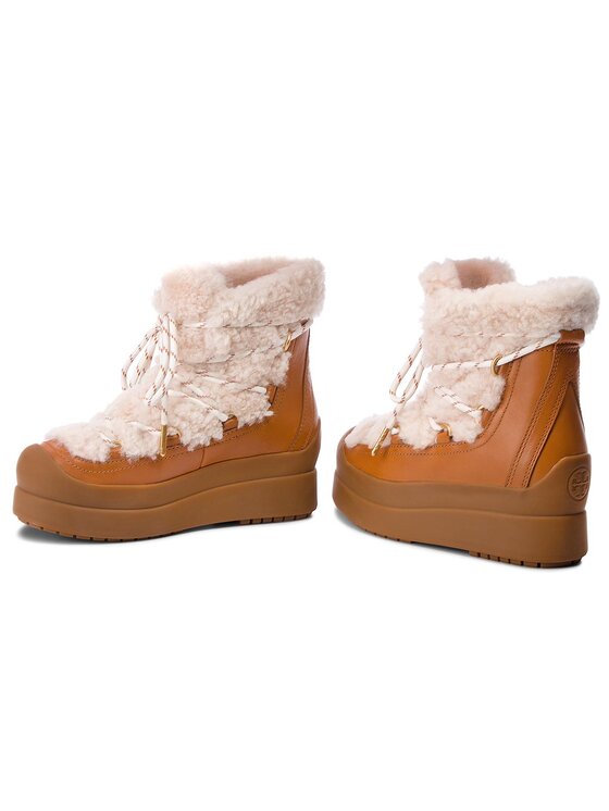Tory Burch niegowce Courtney 60Mm Shearling Boot 50059 Br zowy Modivo.pl