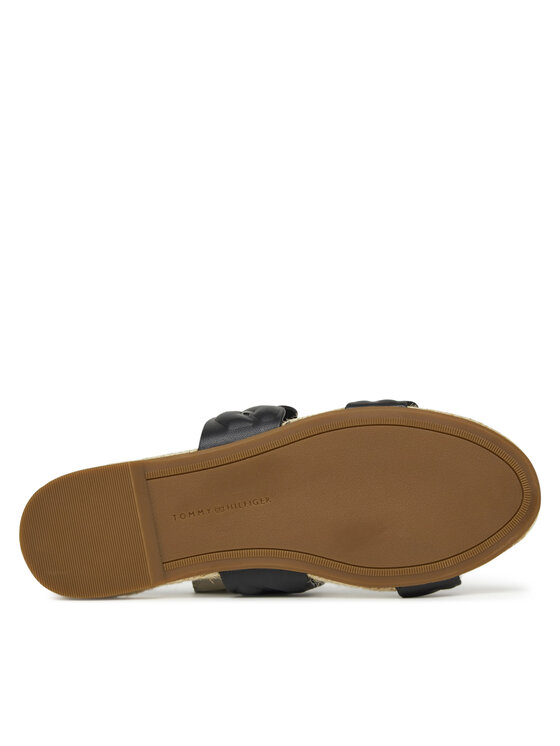 Tommy Hilfiger Tommy Hilfiger Espadrile Leather Rope Espadrille Mule FW0FW08503 Negru