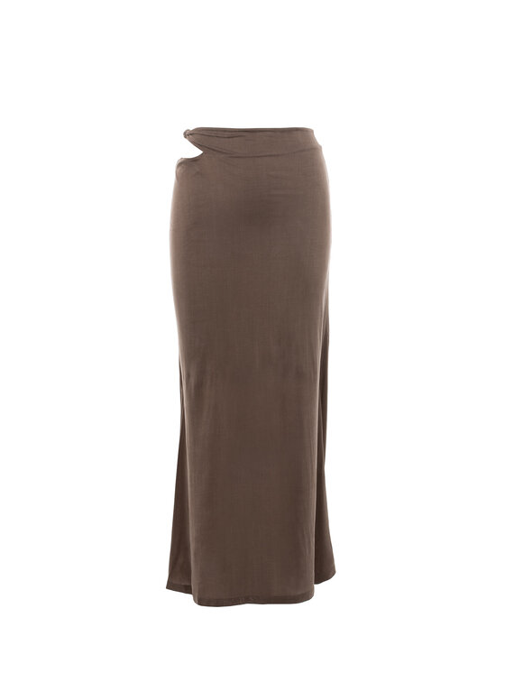 BENU BENU Súprava blúzka a sukňa SET MOKKA CUPRO Hnedá Slim Fit