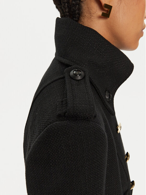 Babylon Babylon Демісезонний плащ E00287 Чорний Regular Fit