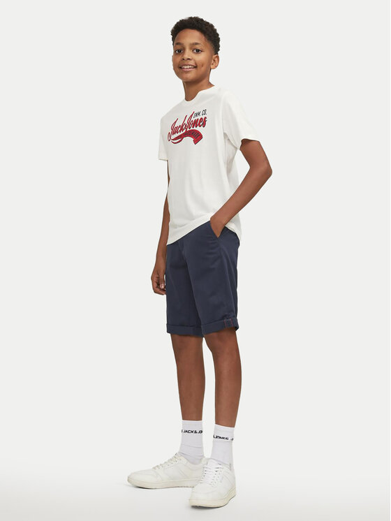 Jack&Jones Junior Jack&Jones Junior Kratke hlače iz tkanine Bowie 12172213 Mornarsko modra Regular Fit