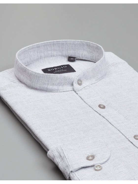 Borgio Borgio Koszula limido_00560 Szary Slim Fit