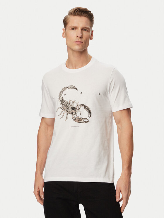 HUGO Tricou Discorb 50557672 Alb Relaxed Fit