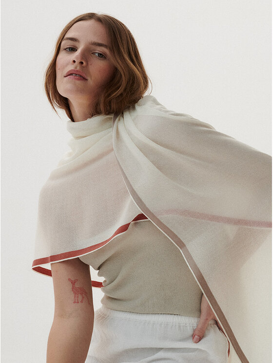 ALLORA BE UNIQUE ALLORA BE UNIQUE Scialle cashmere Écru