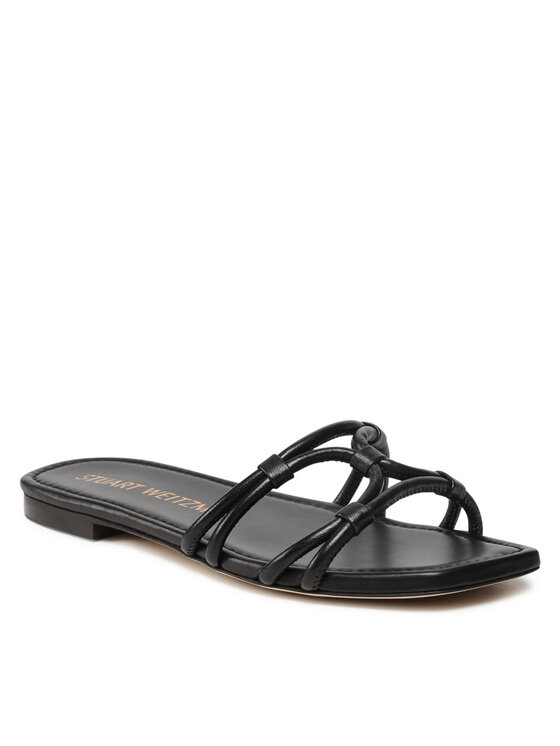 Stuart Weitzman Stuart Weitzman Şlapi Wovenknotslidesandal SA616 Negru