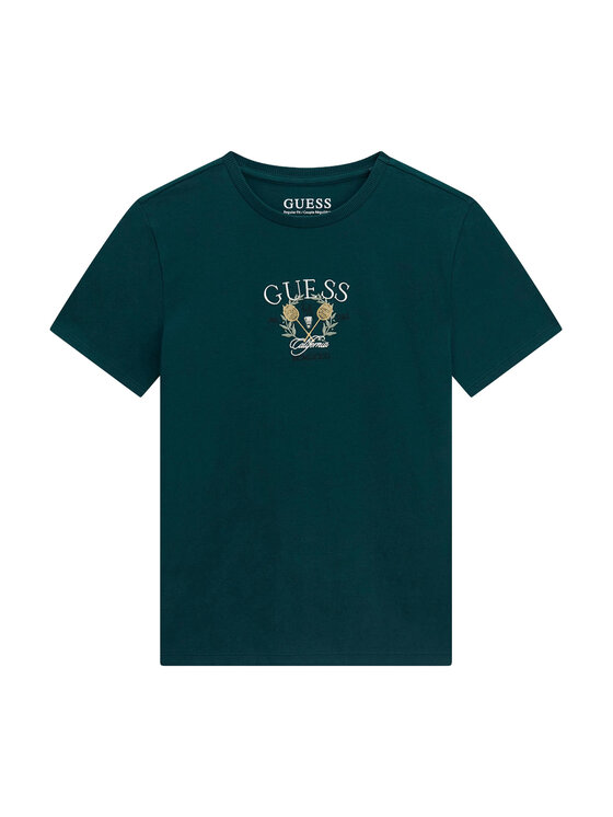 Guess Tricou L6YI25 K3764 Verde închis Regular Fit