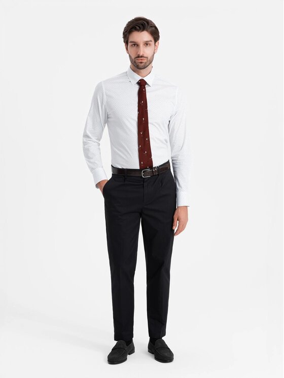 Ombre Ombre Koszula OM-SHCS-0152 Biały Regular Fit
