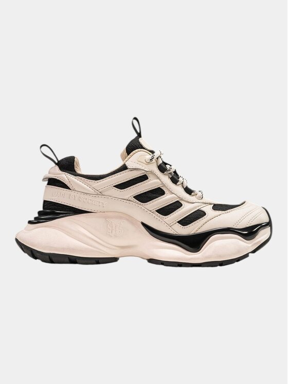 MADE BY SOCIETY MADE BY SOCIETY Sneakersy MBS 02 BEIGE/BLACK W - I15966 Czarny
