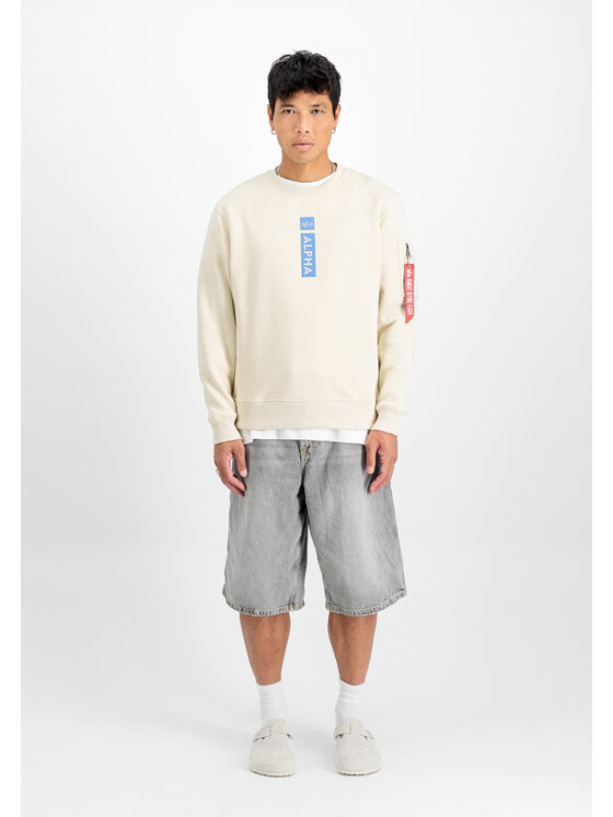 Alpha Industries Alpha Industries Bluza Alpha Puff Print Sweatshirt Beżowy Regular Fit