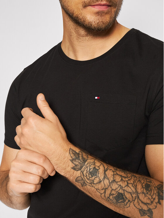 Tommy Hilfiger Tommy Hilfiger Tričko Classic Pocket MW0MW19230 Čierna Regular Fit
