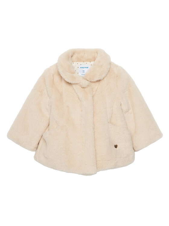 Mayoral Mayoral Кожено палто 2434 Бежов Regular Fit