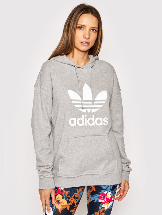 Womens grey shop adidas trefoil hoodie