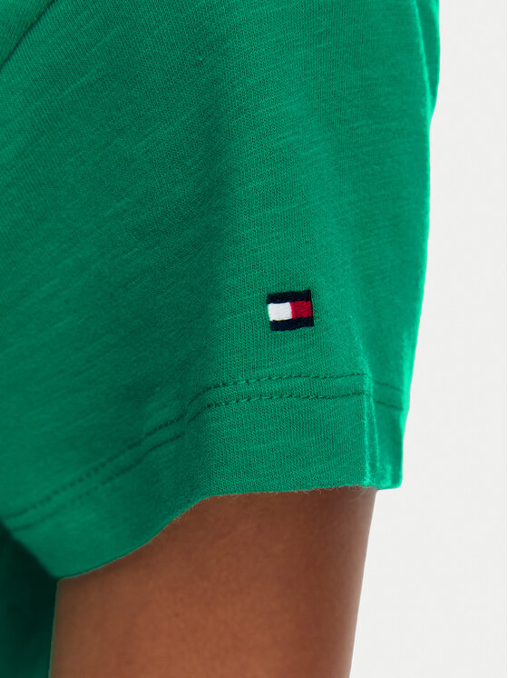 Tommy Hilfiger Tommy Hilfiger Tričko WW0WW48702 Zelená Slim Fit