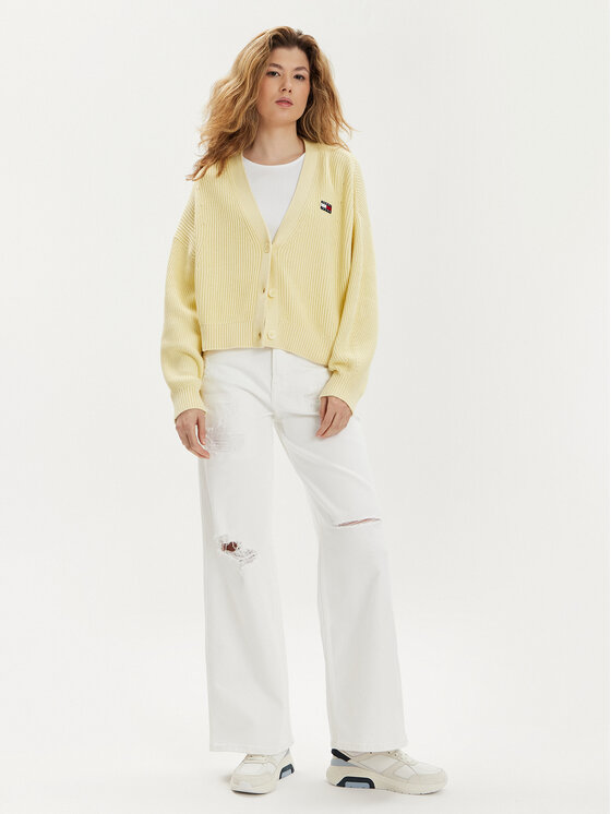 Tommy Jeans Tommy Jeans Kardigan Essential DW0DW17253 Kollane Relaxed Fit