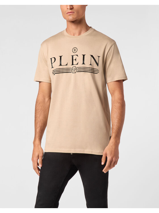 PHILIPP PLEIN PHILIPP PLEIN T-Shirt 14923 Beżowy Regular Fit