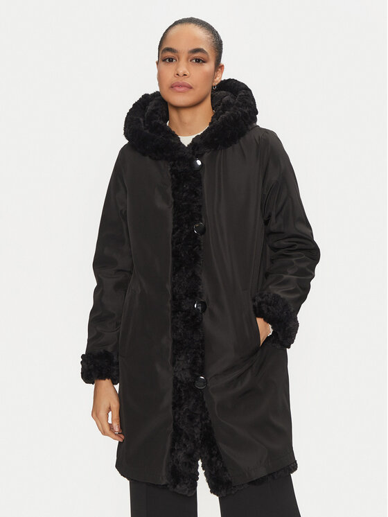 Joseph Ribkoff Joseph Ribkoff Pelzmantel 243903 Schwarz Loose Fit