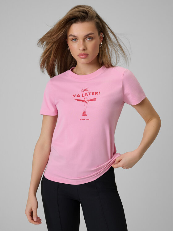 4F 4F T-Shirt WINTER CLUB Różowy jasny Regular Fit
